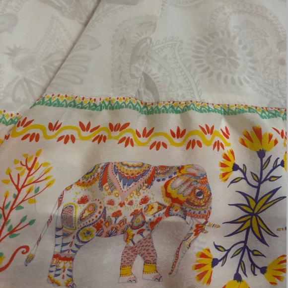 Desigual Embroidered Elephant Hem Dress Size EU 38 Boho V-Neck - Picture 3 of 7